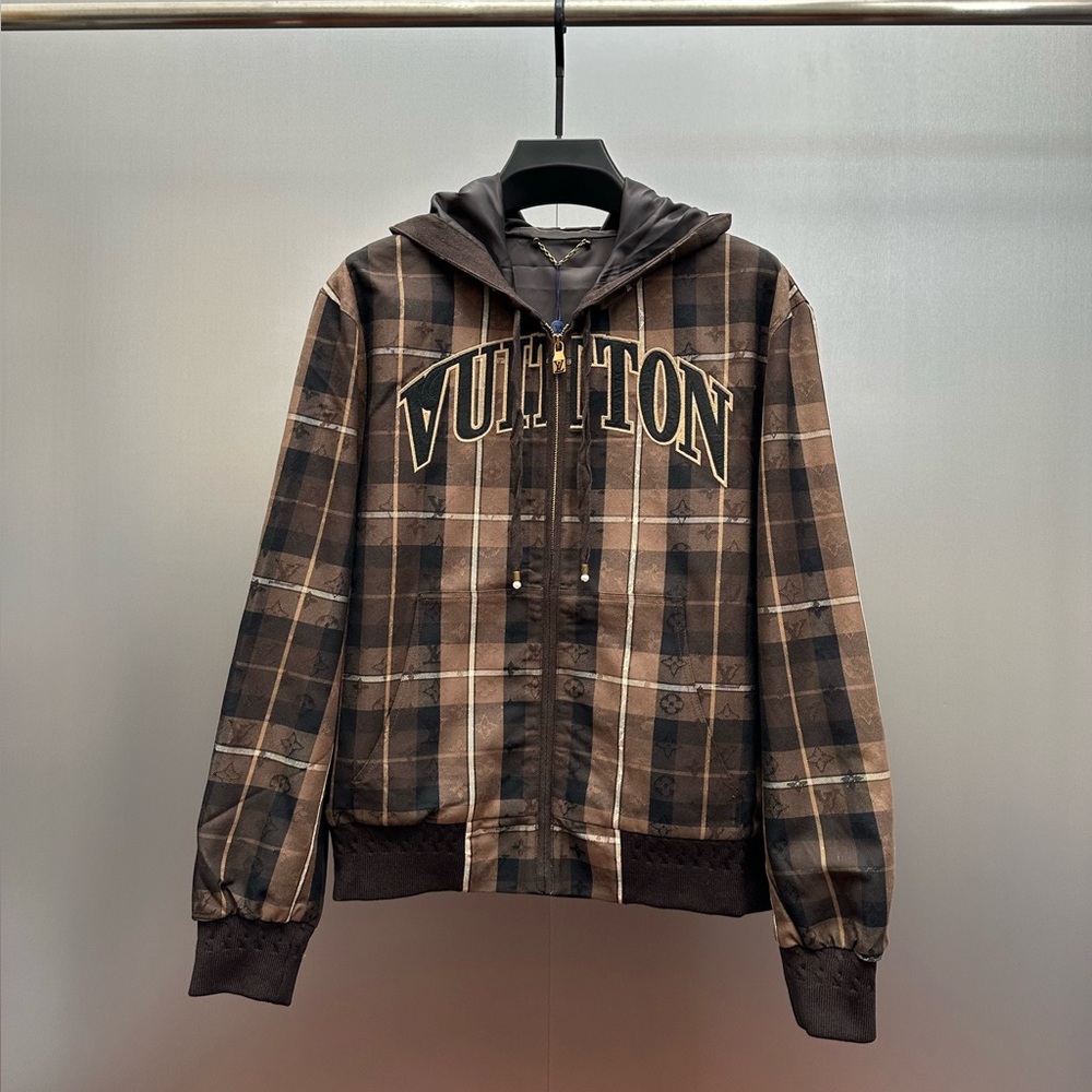 Louis Vuitton Logo Jacquard Hooded Jacket